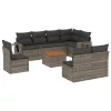  9 részes szürke polyrattan kerti ülőgarnitúra párnákkal