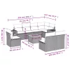  9 részes szürke polyrattan kerti ülőgarnitúra párnákkal