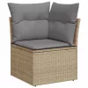  10 részes bézs polyrattan kerti ülőgarnitúra párnával