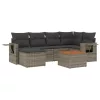  7 részes szürke polyrattan kerti ülőgarnitúra párnákkal