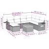  8 részes bézs polyrattan kerti ülőgarnitúra párnával