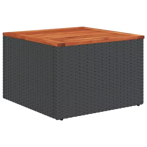  7 részes fekete polyrattan kerti ülőgarnitúra párnával