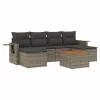  7 részes szürke polyrattan kerti ülőgarnitúra párnákkal