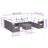 10 részes szürke polyrattan kerti ülőgarnitúra párnákkal