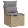  10 részes bézs polyrattan kerti ülőgarnitúra párnával