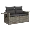  10 részes szürke polyrattan kerti ülőgarnitúra párnákkal