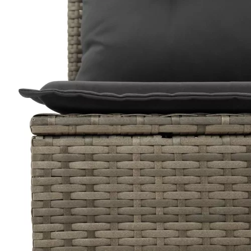  11 részes fekete polyrattan kerti ülőgarnitúra párnákkal