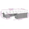  11 részes fekete polyrattan kerti ülőgarnitúra párnákkal