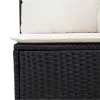  11 részes fekete polyrattan kerti ülőgarnitúra párnákkal