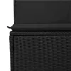  11 részes fekete polyrattan kerti ülőgarnitúra párnákkal