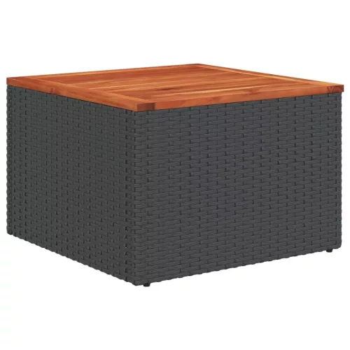  11 részes fekete polyrattan kerti ülőgarnitúra párnákkal