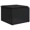  11 részes fekete polyrattan kerti ülőgarnitúra párnákkal