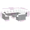  13 részes szürke polyrattan kerti ülőgarnitúra párnákkal