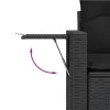  12 részes fekete polyrattan kerti ülőgarnitúra párnákkal