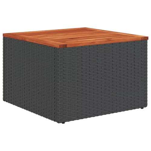  13 részes fekete polyrattan kerti ülőgarnitúra párnákkal
