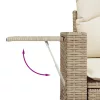 10 részes bézs polyrattan kerti ülőgarnitúra párnával