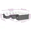 13 részes szürke polyrattan kerti ülőgarnitúra párnákkal
