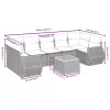  8 részes fekete polyrattan kerti ülőgarnitúra párnákkal