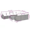  11 részes szürke polyrattan kerti ülőgarnitúra párnákkal