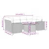  7 részes bézs polyrattan kerti ülőgarnitúra párnákkal