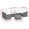  8 részes szürke polyrattan kerti ülőgarnitúra párnákkal