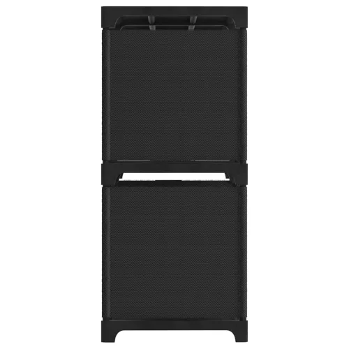  4 rekeszes fekete szövet bemutató polc 69 x 30 x 72,5 cm