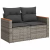  6 részes szürke polyrattan kerti ülőgarnitúra párnákkal