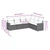  6 részes szürke polyrattan kerti ülőgarnitúra párnákkal