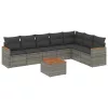  8 részes szürke polyrattan kerti ülőgarnitúra párnákkal