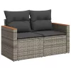  8 részes szürke polyrattan kerti ülőgarnitúra párnákkal