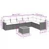  8 részes szürke polyrattan kerti ülőgarnitúra párnákkal