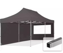   Professional összecsukható sátrak ECO 300 g/m2 ponyvával, alumínium szerkezettel, 2 oldalfallal - 3x6m sötétszürke