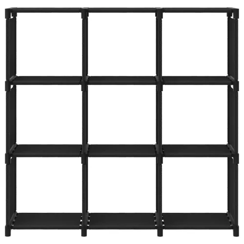  9 rekeszes fekete szövet bemutató polc 103 x 30 x 107,5 cm