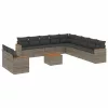  12 részes szürke polyrattan kerti ülőgarnitúra párnákkal