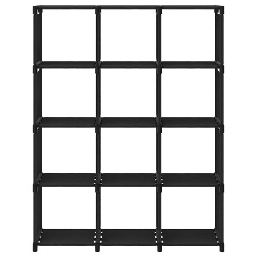  12 rekeszes fekete szövet bemutató polc 103 x 30 x 141 cm