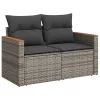  7 részes szürke polyrattan kerti ülőgarnitúra párnákkal