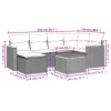  7 részes szürke polyrattan kerti ülőgarnitúra párnákkal