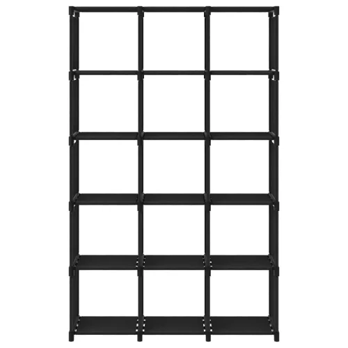  15 rekeszes fekete szövet polc 103 x 30 x 175,5 cm