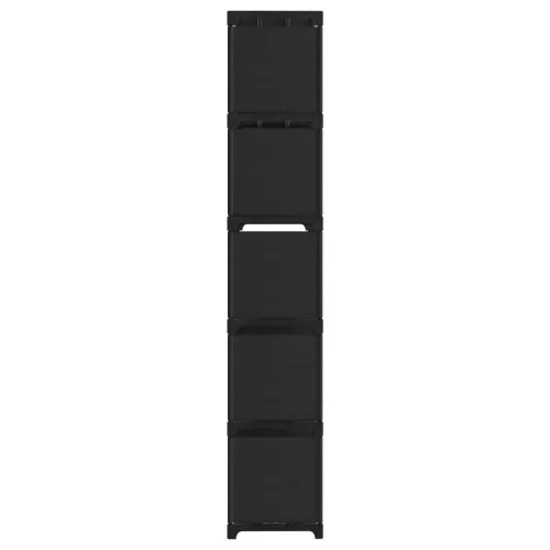  15 rekeszes fekete szövet polc 103 x 30 x 175,5 cm