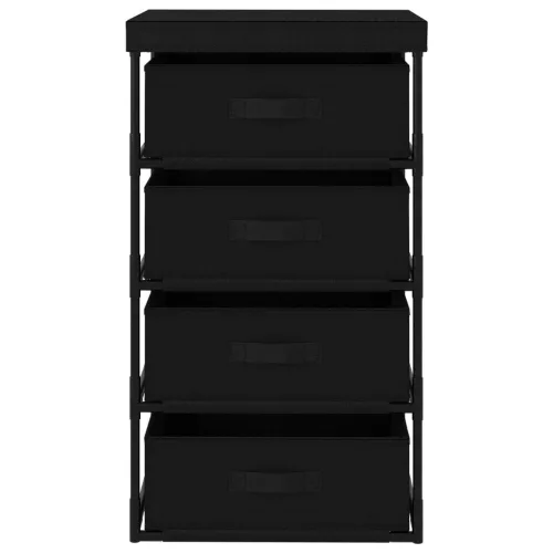  fekete acél tárolóállvány 4 szövetkosárral