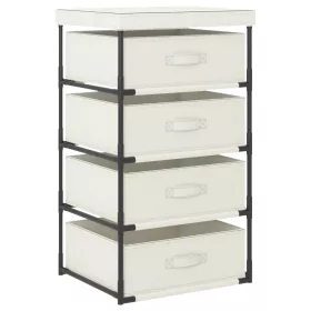  krémszínű acél tárolóállvány 4 szövetkosárral