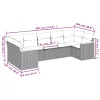  7 részes szürke polyrattan kerti ülőgarnitúra párnákkal