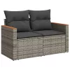  12 részes szürke polyrattan kerti ülőgarnitúra párnákkal