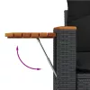  7 részes fekete polyrattan kerti ülőgarnitúra párnával