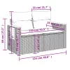  7 részes szürke polyrattan kerti ülőgarnitúra párnákkal