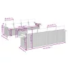  9 részes fekete polyrattan kerti ülőgarnitúra párnákkal