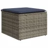  7 részes szürke polyrattan kerti ülőgarnitúra párnákkal