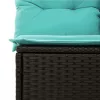  7 részes fekete polyrattan kerti ülőgarnitúra párnákkal