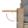  7 részes bézs polyrattan kerti ülőgarnitúra párnákkal