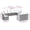  8 részes fekete polyrattan kerti ülőgarnitúra párnákkal